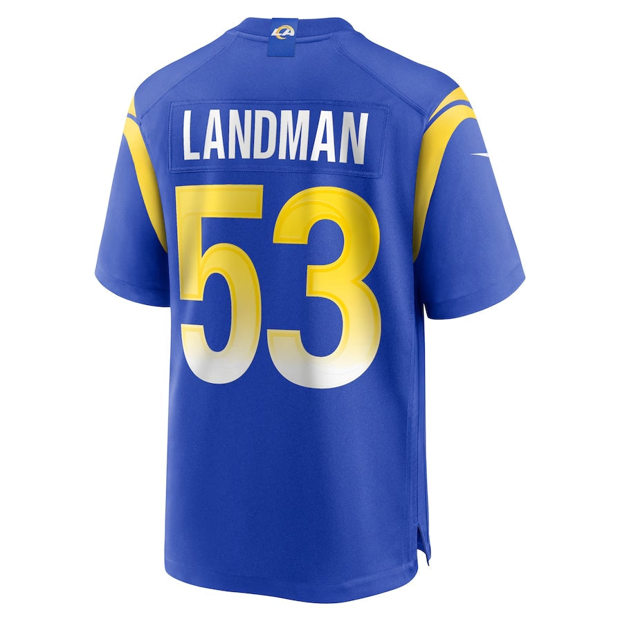 LA.Rams #53 Nate Landman Royal Team Game Stitched American Football Jerseys