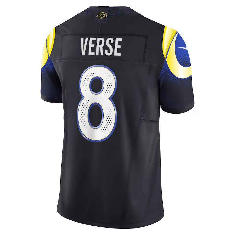 LA.Rams #8 Jared Verse 2025 Rivalries Collection Limited Jersey-CustomName - Midnight Blue Stitched American Football Jersey-CustomName