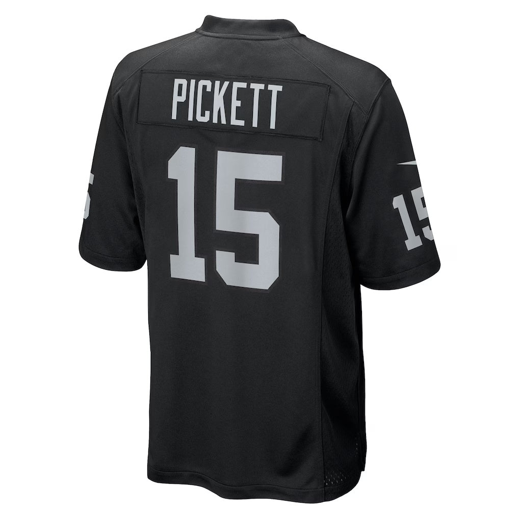 LV.Raiders #15 Kenny Pickett Black Team Game American Football Jerseys