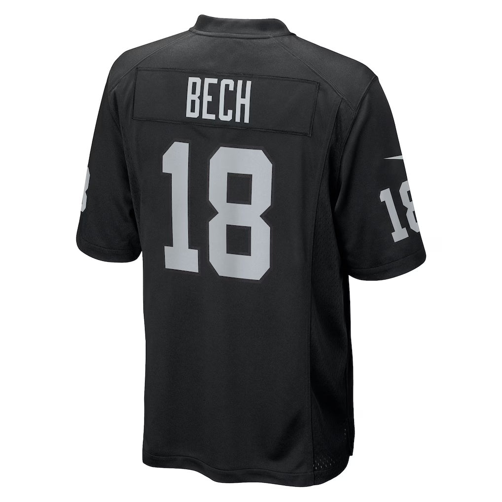 LV.Raiders #18 Jack Bech Black Team Game American Football Jerseys