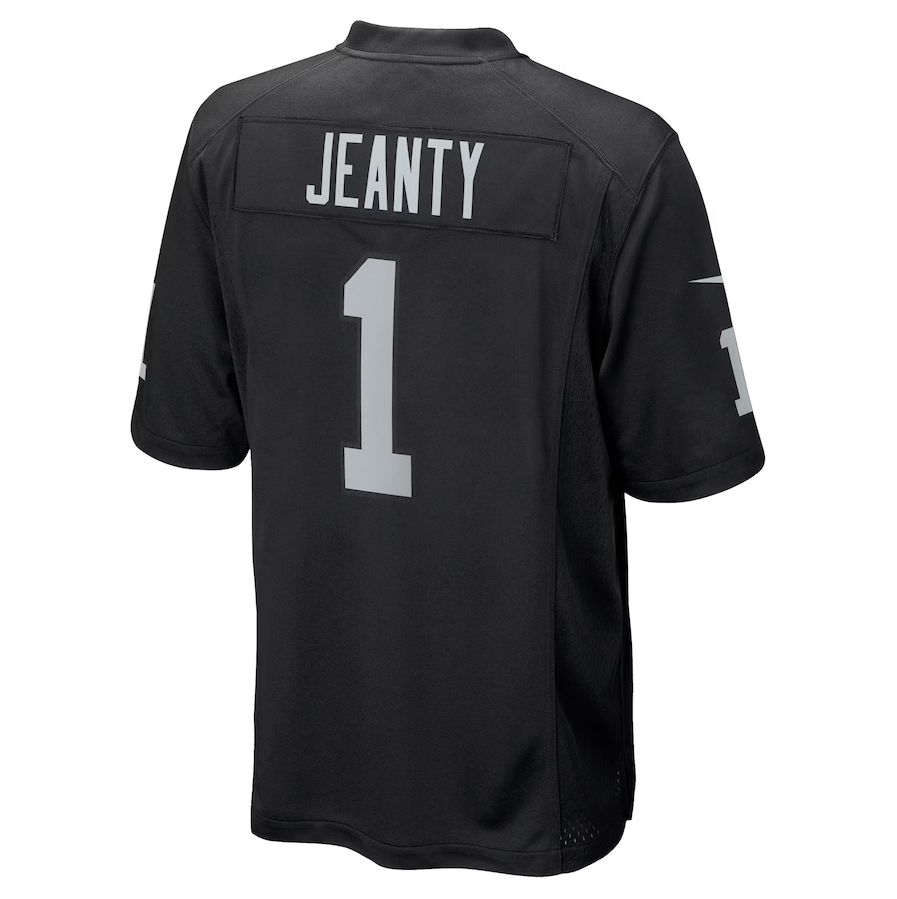 LV.Raiders #1 Ashton Jeanty Black 2025 Draft First Round Pick Game Stitched American Football Jerseys