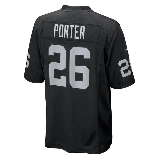 LV.Raiders #26 Darien Porter Black Team Game American Football Jerseys
