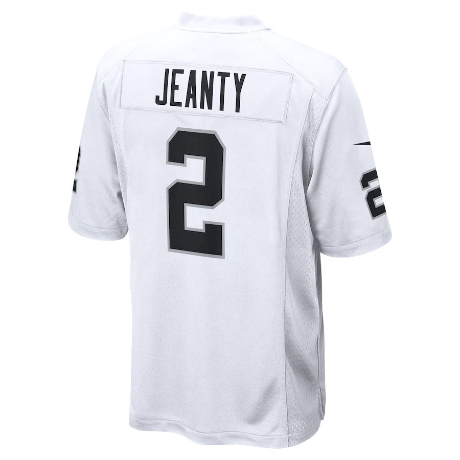 LV.Raiders #2 Ashton Jeanty White Game American Football Jerseys