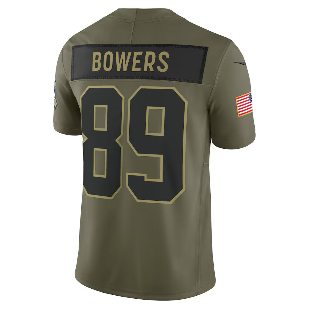 LV.Raiders #89 Brock Bowers Olive 2025 Salute to Service Limited American Football Jerseys