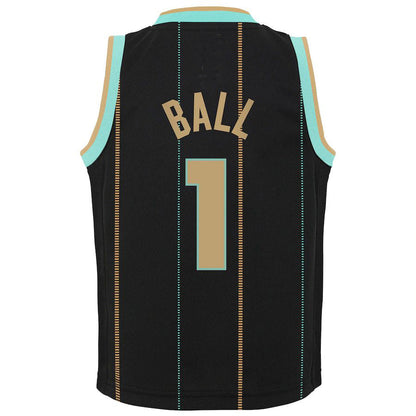 C.Hornets #1 LaMelo Ball Jordan Brand Toddler 2022-23 Replica Jersey City Edition Black Stitched American Basketball Jersey