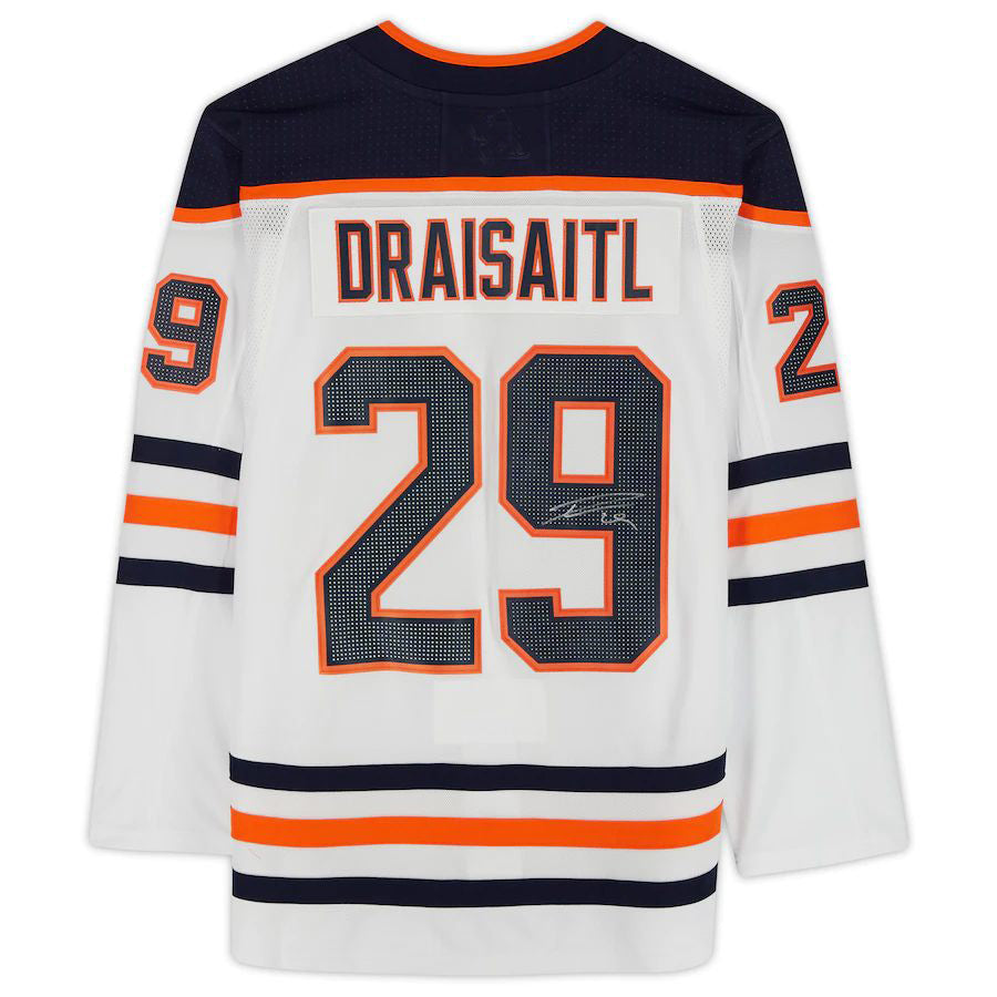 E.Oilers #29 Leon Draisaitl Fanatics Authentic Autographed White Stitched American Hockey Jerseys CustomName