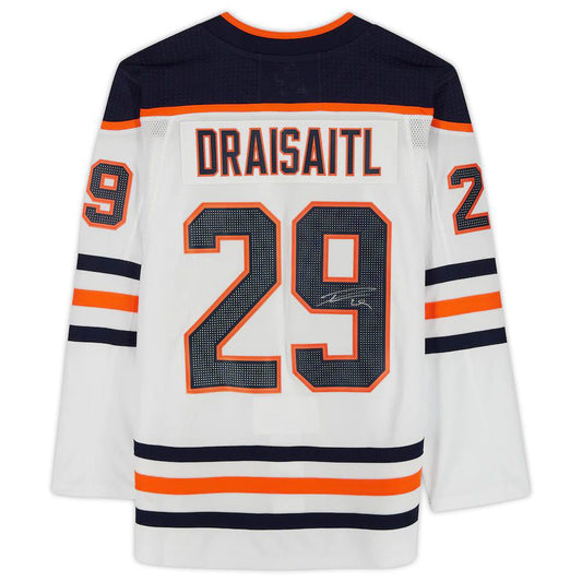 E.Oilers #29 Leon Draisaitl Fanatics Authentic Autographed White Stitched American Hockey Jerseys CustomName