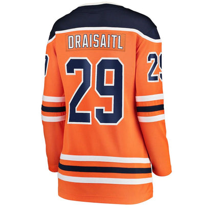 E.Oilers #29 Leon Draisaitl Fanatics Branded Home Breakaway Player Jersey Orange Stitched American Hockey Jerseys CustomName