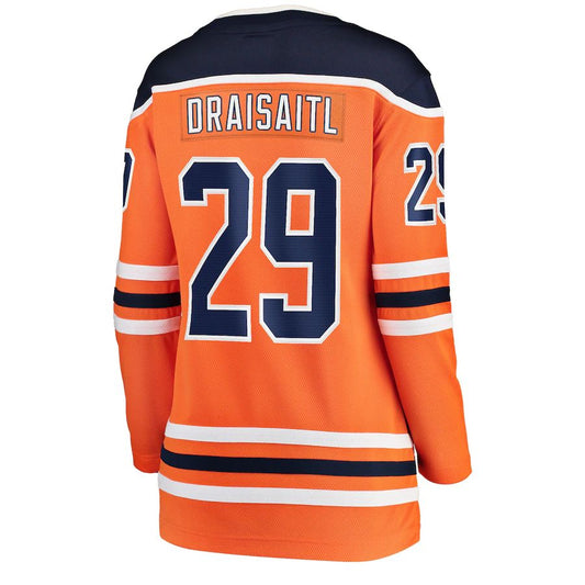 E.Oilers #29 Leon Draisaitl Fanatics Branded Home Breakaway Player Jersey Orange Stitched American Hockey Jerseys CustomName