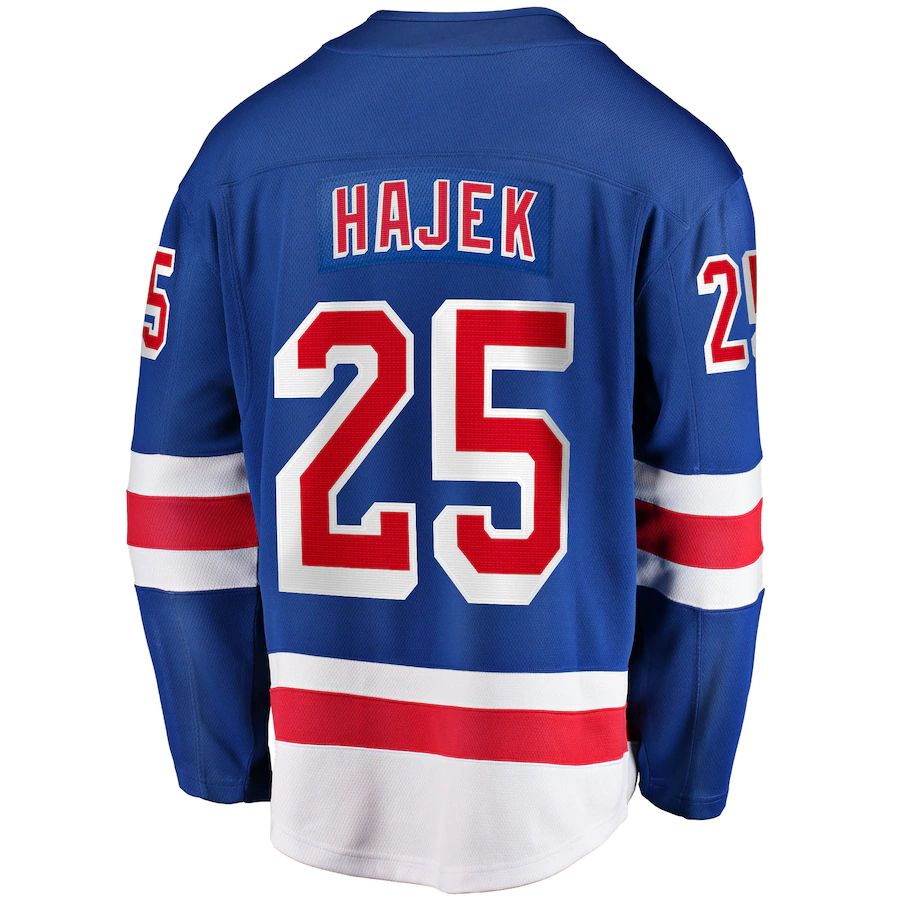 NY.Rangers #25 Libor Hajek Fanatics Branded 2017-18 Home Breakaway Replica Jersey Blue Stitched American Hockey Jerseys CustomName