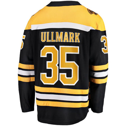 B.Bruins #35 Linus Ullmark Boston Branded Home Breakaway Player Jersey Black Stitched American Hockey Jerseys CustomName