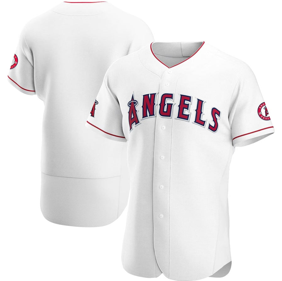Los Angeles Angels Home Authentic Team Jersey - White Stitched Baseball Jersey