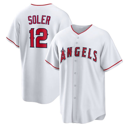 Los Angeles Angels #12 Jorge Soler Home Replica Jersey - White Stitched Baseball Jersey