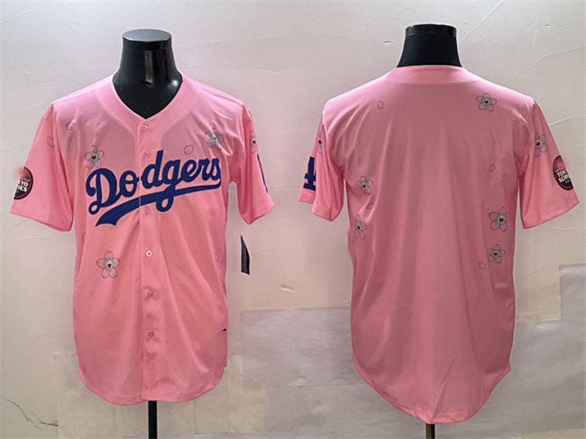 Los Angeles Dodgers Blank Pink 2025 Tokyo Series Limited Stitched Baseball Jersey
