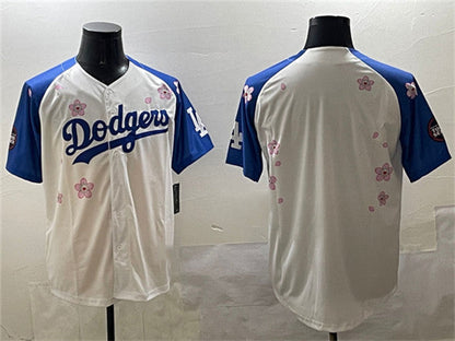 Los Angeles Dodgers Blank White Royal 2025 Tokyo Series Limited Stitched Baseball Jersey