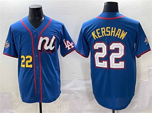 Los Angeles Dodgers National League #22 Clayton Kershaw Blue 2025 All-Star Edition Limited Stitched Baseball Jersey