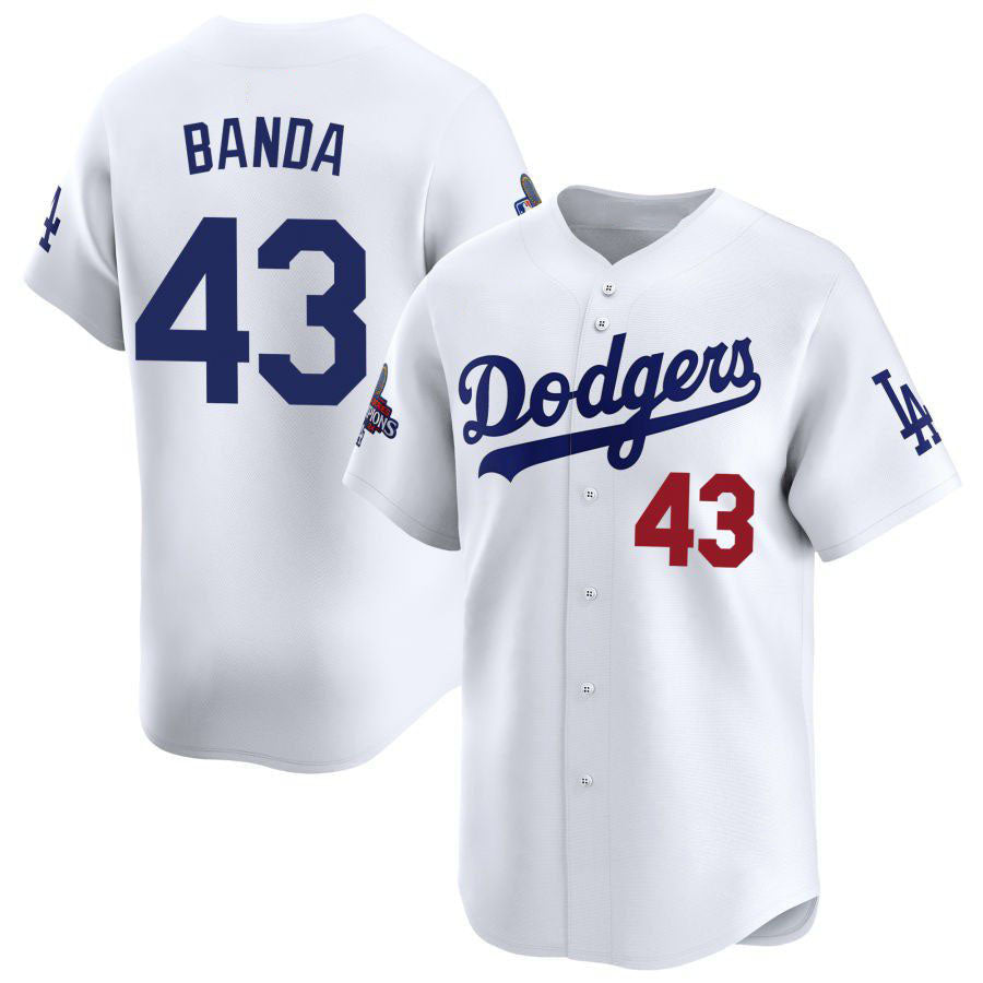 Los Angeles Dodgers #43 Anthony banda White 2024 World Series Stitched Baseball Jersey