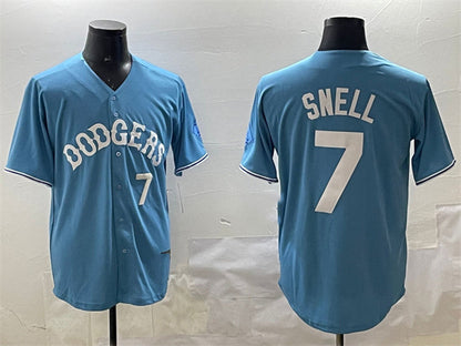 Los Angeles Dodgers #7 Blake Snell Light Blue Limited Stitched Baseball Jersey