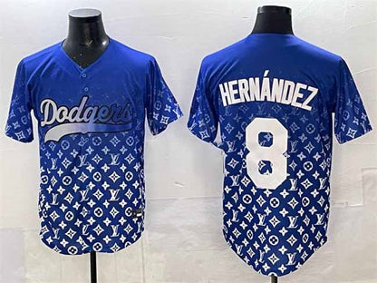 Los Angeles Dodgers #8 Enrique Hern¡§¡éndez Blue Limited Stitched Baseball Jersey