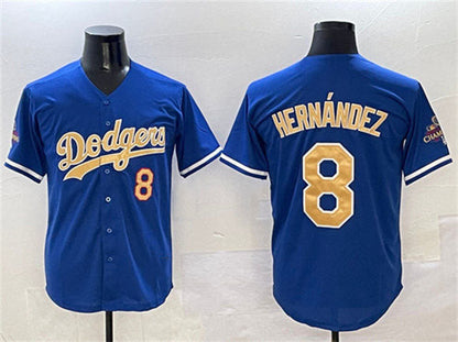 Los Angeles Dodgers #8 Enrique Hernandez Royal 2025 Gold Collection Limited Stitched Baseball Jersey