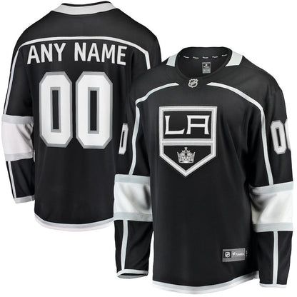 Custom LA.Kings Fanatics Branded 2020-21 Home Breakaway Jersey Black Stitched American Hockey Jerseys CustomName