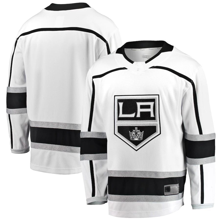 LA.Kings Fanatics Branded Breakaway Away Jersey White Stitched American Hockey Jerseys CustomName