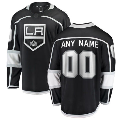 Custom LA.Kings Fanatics Branded Home Breakaway Black Stitched American Hockey Jerseys CustomName