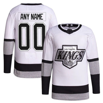 Custom LA.Kings 2021-22 Alternate Primegreen Authentic Pro Jersey White Stitched American Hockey Jerseys CustomName