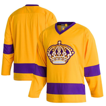 LA.Kings Team Classics Authentic Blank Jersey Gold Stitched American Hockey Jerseys CustomName