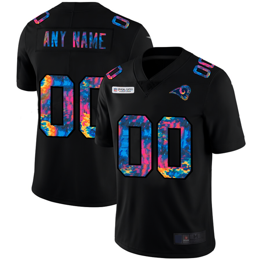 Custom LA.Rams Multi-Color Black 2020 Crucial Catch Vapor Untouchable Limited American Stitched Jersey Football Jerseys
