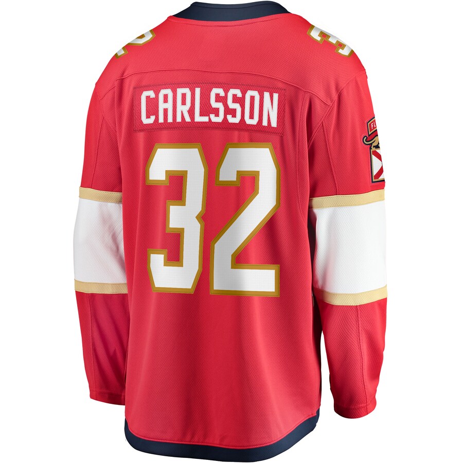 F.Panthers #32 Lucas Carlsson Fanatics Branded Home Breakaway Player Jersey Red Stitched American Hockey Jerseys CustomName