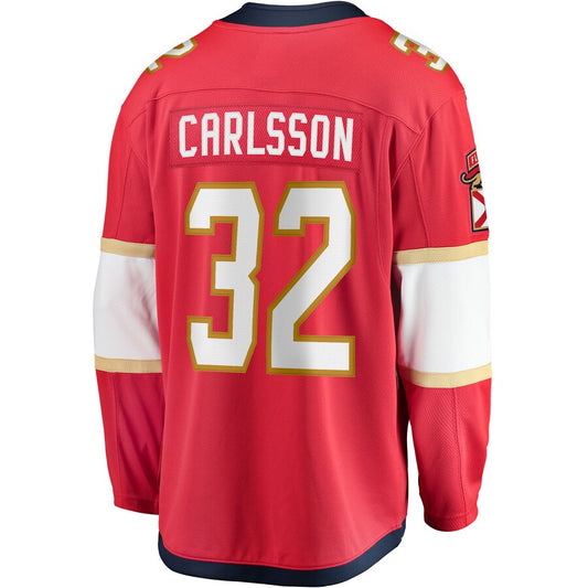 F.Panthers #32 Lucas Carlsson Fanatics Branded Home Breakaway Player Jersey Red Stitched American Hockey Jerseys CustomName