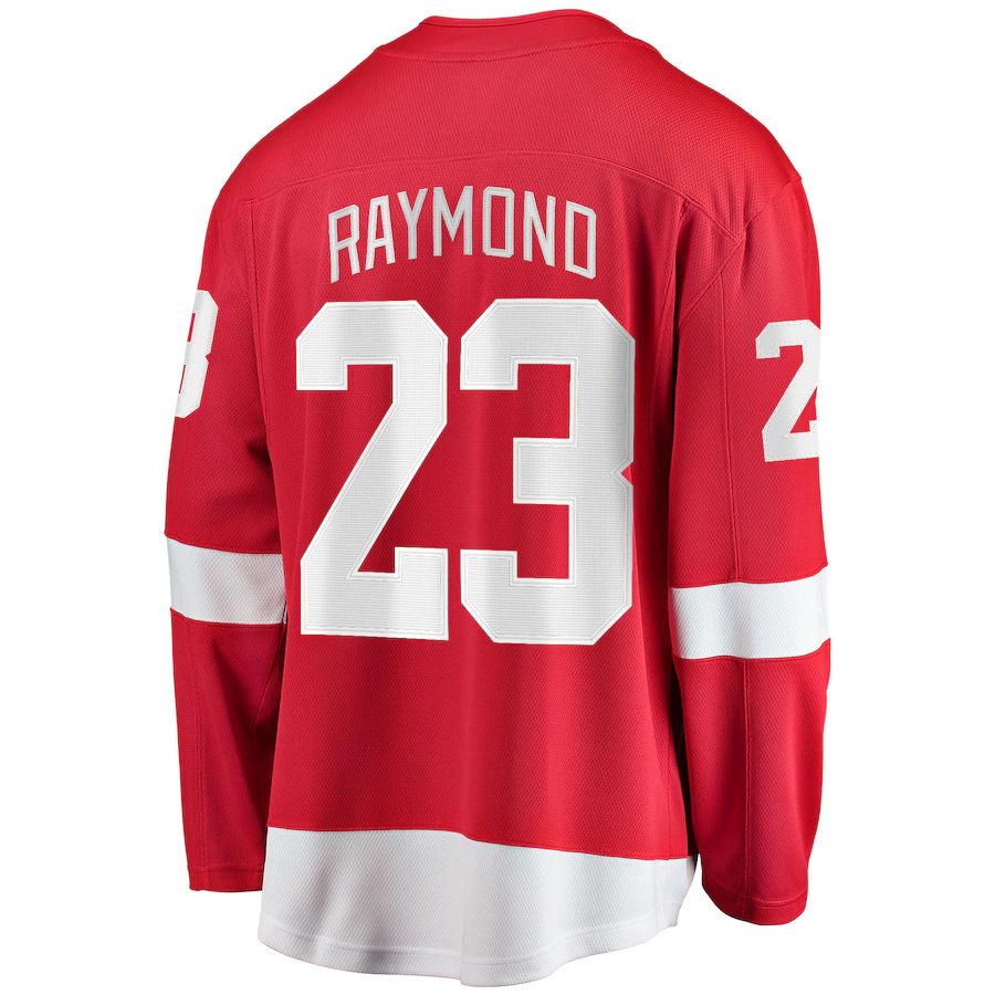 D.Red Wings #23 Lucas Raymond Fanatics Branded Home Breakaway Player Jersey  Red Stitched American Hockey Jerseys CustomName