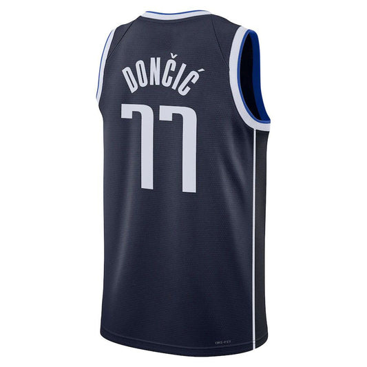 D.Mavericks #77 Luka Doncic Jordan Brand 2022-23 Statement Edition Navy Stitched American Basketball Jersey