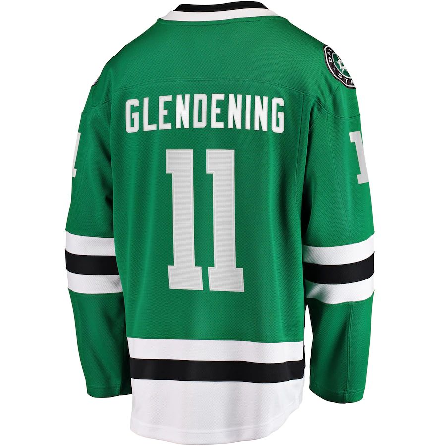 D.Stars #11 Luke Glendening Fanatics Branded Home Breakaway Player Jersey Kelly Green Stitched American Hockey Jerseys CustomName