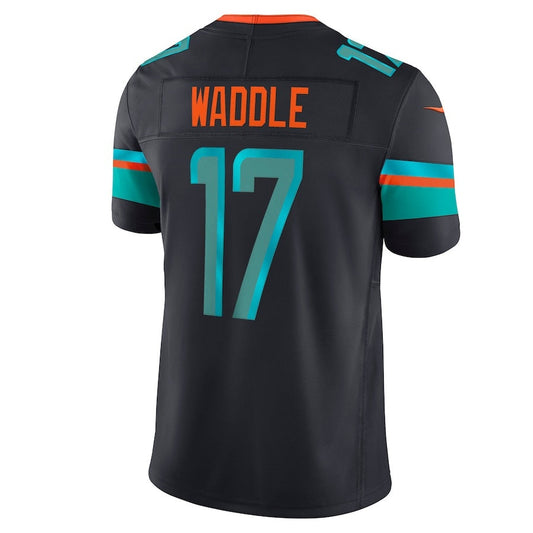 M.Dolphins #17 Jaylen Waddle 2025 Rivalries Collection Limited Jersey-CustomName - Pitch Blue Stitched American Football Jersey-CustomName