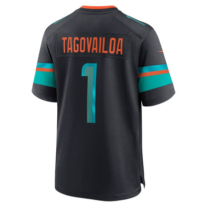M.Dolphins #1 Tua Tagovailoa 2025 Rivalries Collection Game Jersey-CustomName - Pitch Blue Stitched American Football Jersey-CustomName