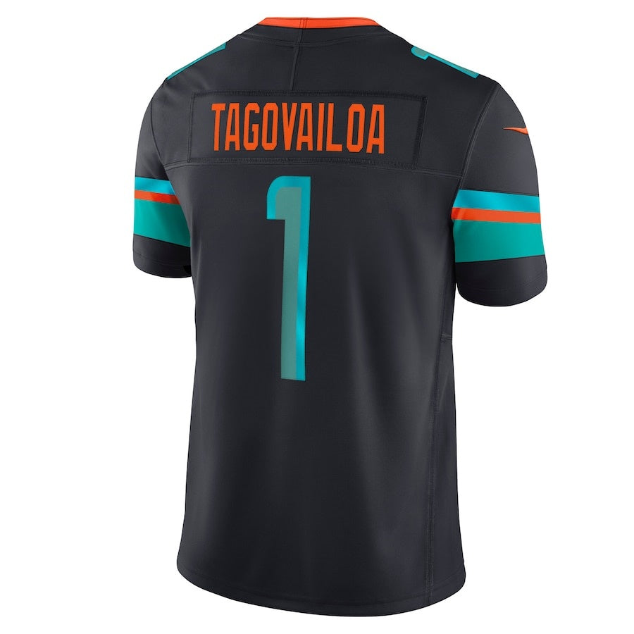 M.Dolphins #1 Tua Tagovailoa 2025 Rivalries Collection Limited Jersey-CustomName - Pitch Blue Stitched American Football Jersey-CustomName