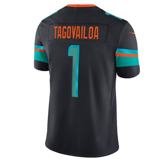 M.Dolphins #1 Tua Tagovailoa 2025 Rivalries Collection Limited Jersey-CustomName - Pitch Blue Stitched American Football Jersey-CustomName