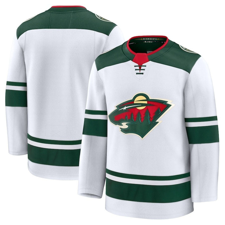 M.Wild Fanatics Away Premium Jersey - White Stitched American Hockey Jerseys CustomName