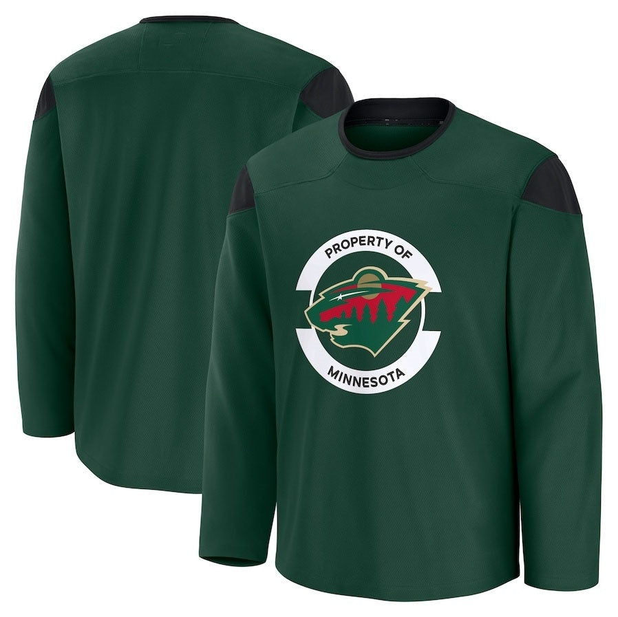 M.Wild Fanatics Team Practice Jersey - Green Stitched American Hockey Jerseys CustomName