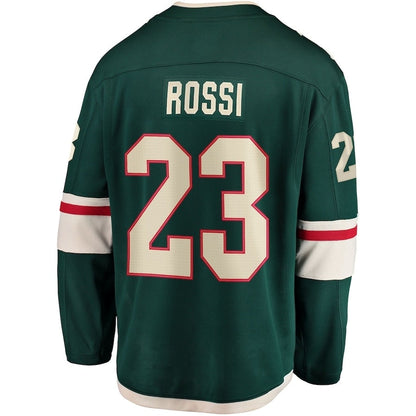M.Wild #23 Marco Rossi Fanatics Home Breakaway Player Jersey - Green Stitched American Hockey Jerseys CustomName