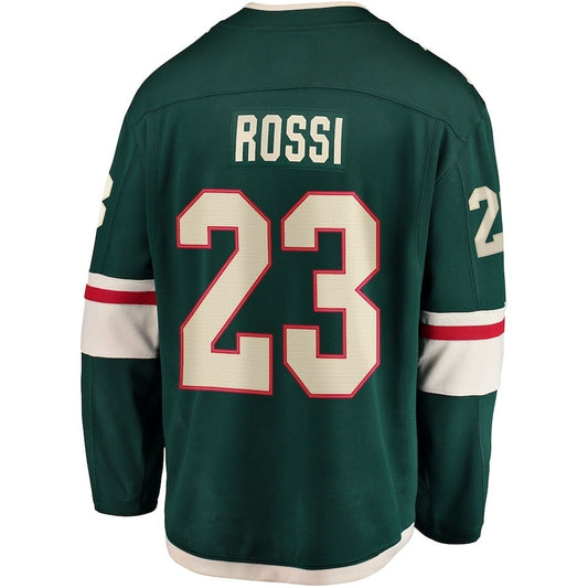 M.Wild #23 Marco Rossi Fanatics Home Breakaway Player Jersey - Green Stitched American Hockey Jerseys CustomName