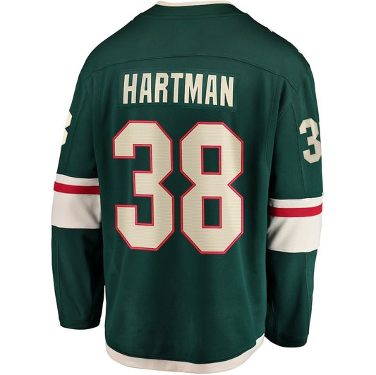 M.Wild #38 Ryan Hartman Fanatics Home Breakaway Player Jersey - Green Stitched American Hockey Jerseys CustomName