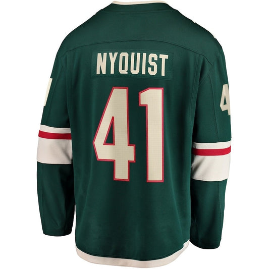 M.Wild #41 Gustav Nyquist Fanatics Home Breakaway Jersey - Green Stitched American Hockey Jerseys CustomName