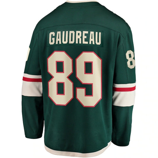 M.Wild #89 Frederick Gaudreau Fanatics Home Breakaway Player Jersey - Green Stitched American Hockey Jerseys CustomName