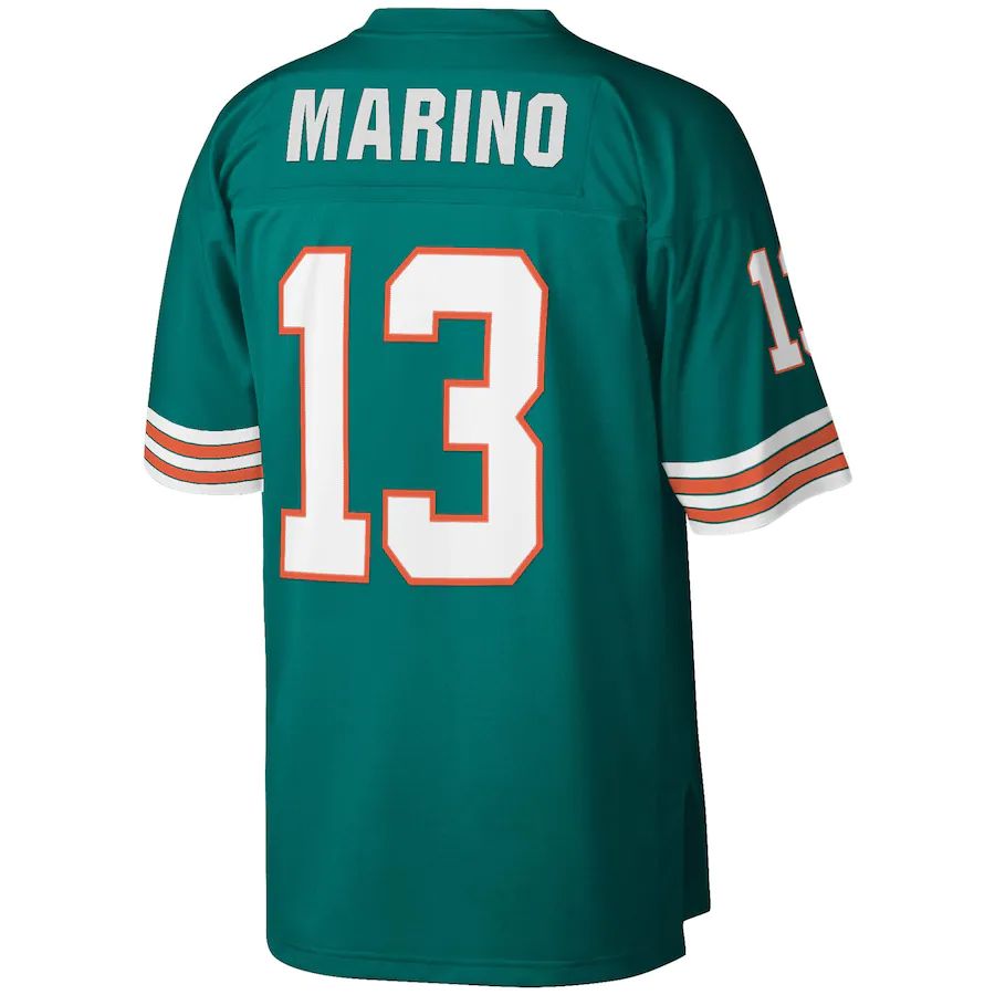 MN.Dolphins #13 Dan Marino Mitchell & Ness Aqua 1984 Legacy Replica Jersey Stitched American Football Jerseys