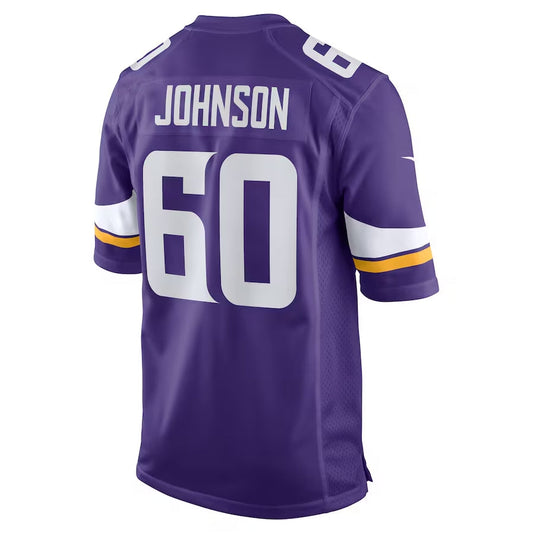 MN.Vikings #60 Marcellus Johnson Purple Team Game Stitched American Football Jerseys