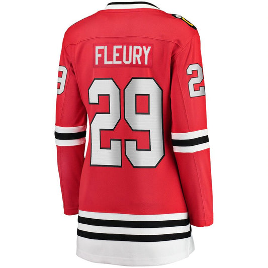 C.Blackhawks #29 Marc-Andre Fleury Fanatics Branded Home Premier Breakaway Player Jersey Red Stitched American Hockey Jerseys CustomName
