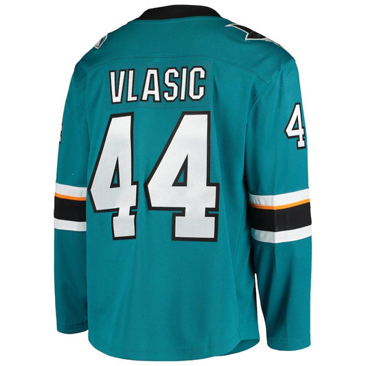 SJ.Sharks #44 Marc-Edouard Vlasic Fanatics Branded Breakaway Home Player Jersey Teal Stitched American Hockey Jerseys CustomName